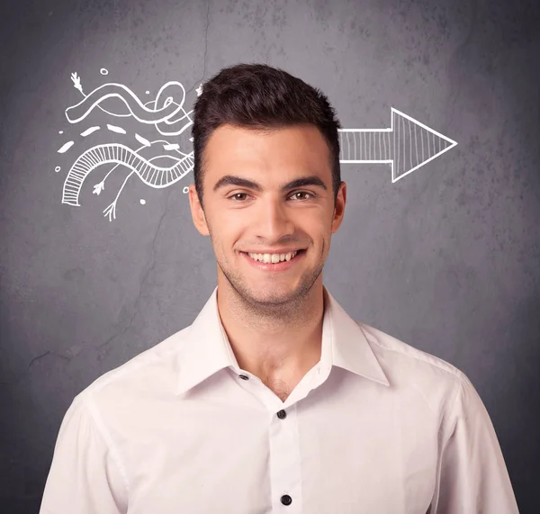 Confident sales person solves problem — Stock Photo, Image