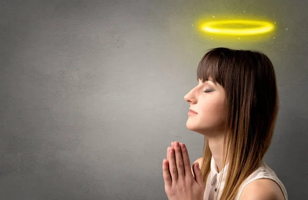 Praying girl concept — Stock Photo, Image