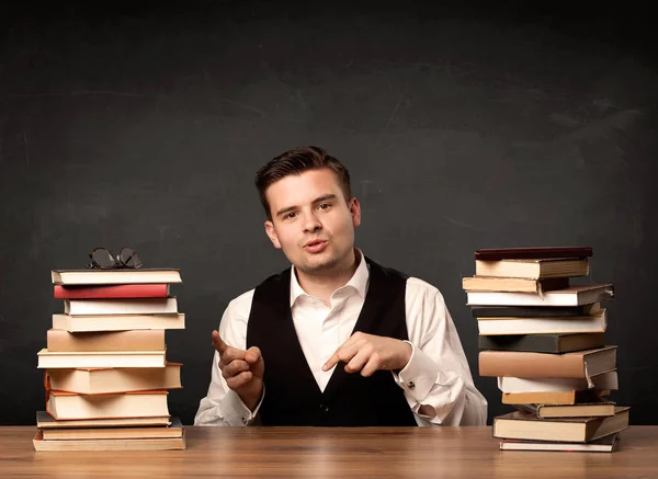 Teacher with books — Stock Photo, Image