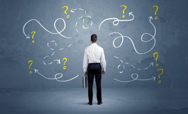 Soru işaretleri olan güvenilmez iş adamı