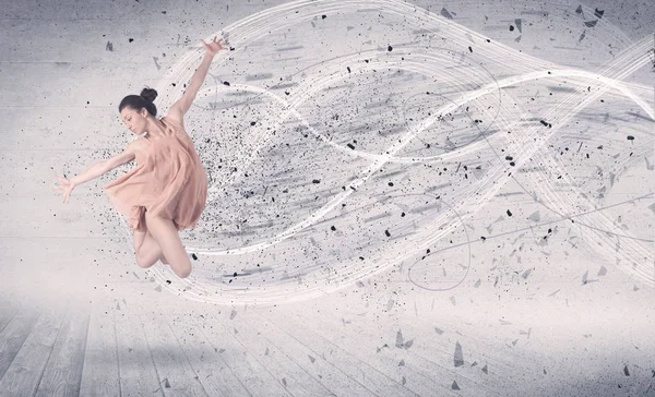 Performans balet enerji patlama parçacık ile atlama