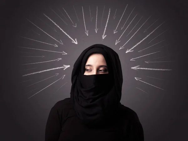 Мусульманская женщина в никабе — стоковое фото