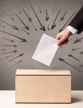 bir oy sandığı ve oyların kapat