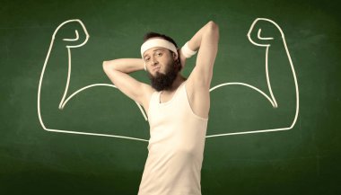 Sıska öğrenci kas istiyor.