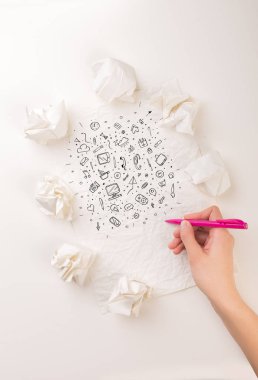 El buruşuk kağıt yazma