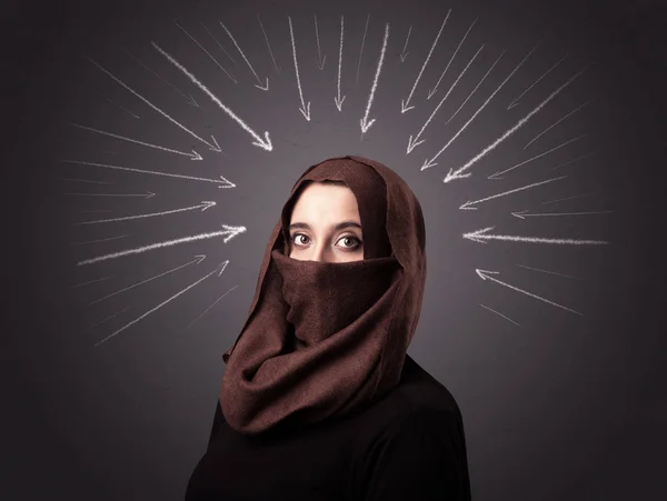 Muslimsk kvinna som bär niqab — Stockfoto