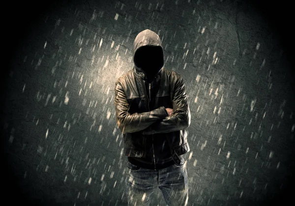 Unknown suspect standing in the dark — Stock Photo, Image