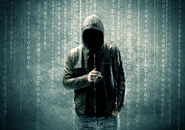 Boze mysterieuze hacker met nummers — Stockfoto