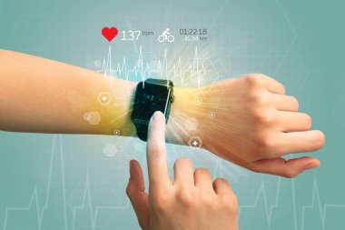 Döngüsü ve smartwatch kavramı.