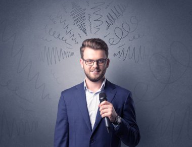 İşadamı holding mikrofon