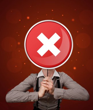 Tutan işadamı x işareti