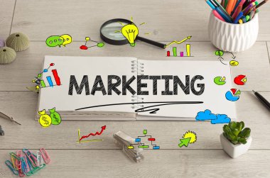 Defter ile office araçları katta