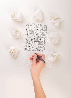 El buruşuk kağıt yazma