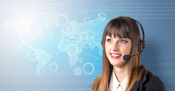 Young Female telemarketer — Stock Photo, Image