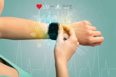 Döngüsü ve smartwatch kavramı.