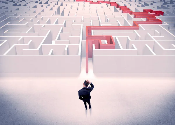 Maze solved for businessman concept — Stock Photo, Image