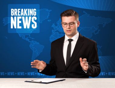 Önünde söylemek Haberler mavi mo ile televizyon sunucusu