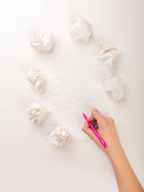 El buruşuk kağıt yazma