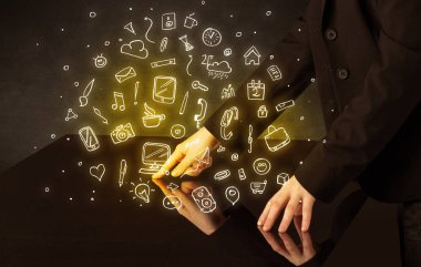 Etkileşimli tablo dokunmadan eller