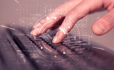 Yüksek teknoloji kullanıcı arayüzü grafikli klavye
