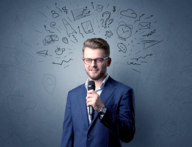 İşadamı holding mikrofon