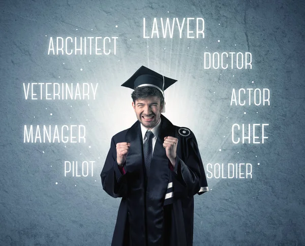 Graduado buscando profesiones — Foto de Stock