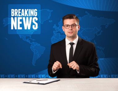 Önünde söylemek Haberler mavi mo ile televizyon sunucusu