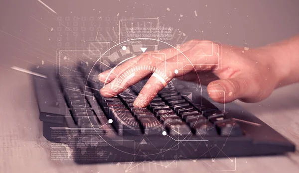 Yüksek teknoloji kullanıcı arayüzü grafikli klavye