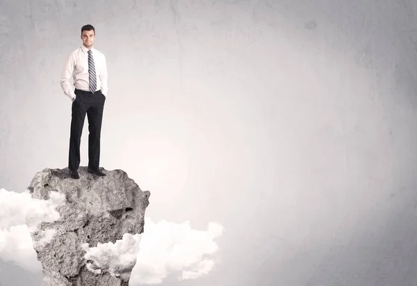 Best salesman on cliff in clear space — Stock Photo, Image