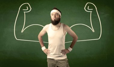 Sıska öğrenci kas istiyor.