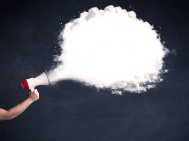 Düz mesaj bulutla megafon