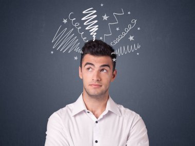 İşadamı karalamalar ile