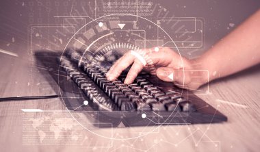 Yüksek teknoloji kullanıcı arayüzü grafikli klavye