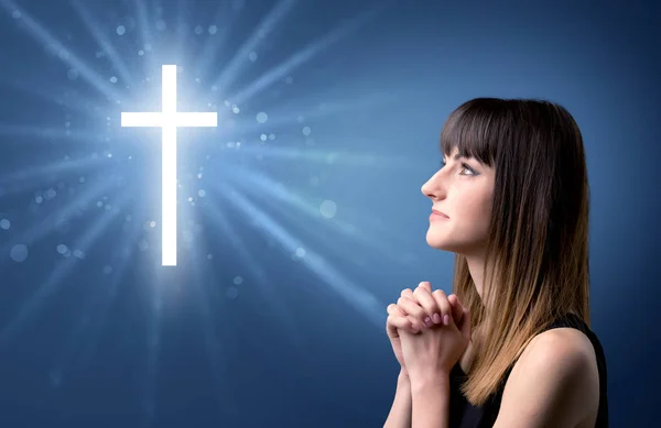 Praying girl concept — Stock Photo, Image