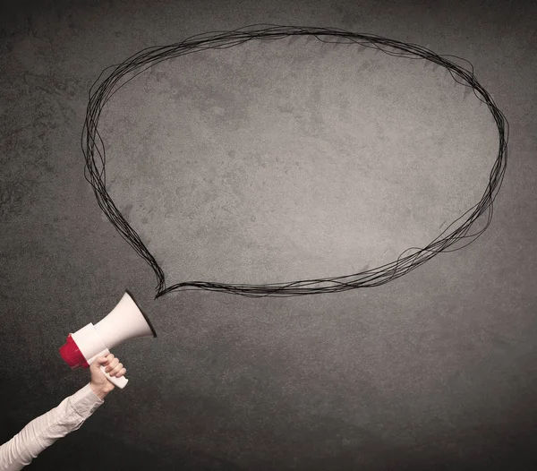 Megaphone with talk bubble — Stock Photo, Image