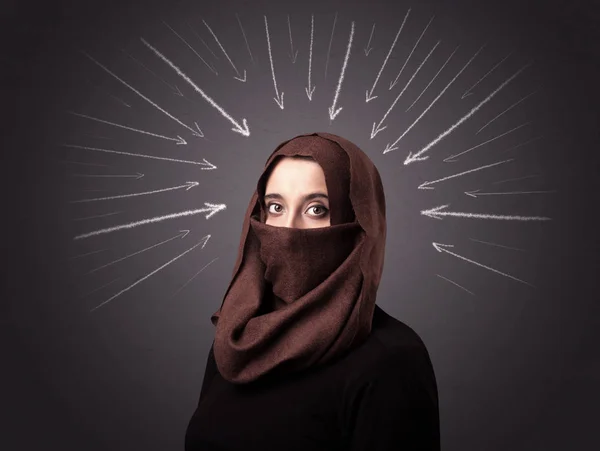 Müslüman kadının niqab giyiyor — Stok fotoğraf