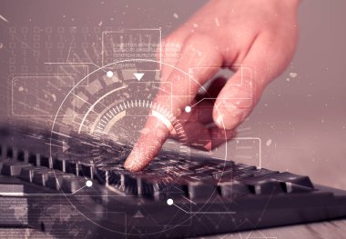 Yüksek teknoloji kullanıcı arayüzü grafikli klavye