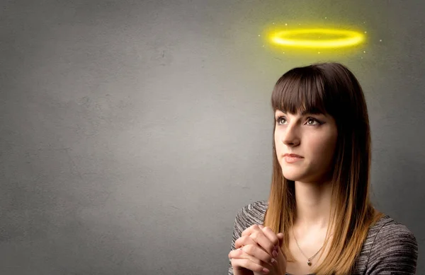 Praying girl concept — Stock Photo, Image