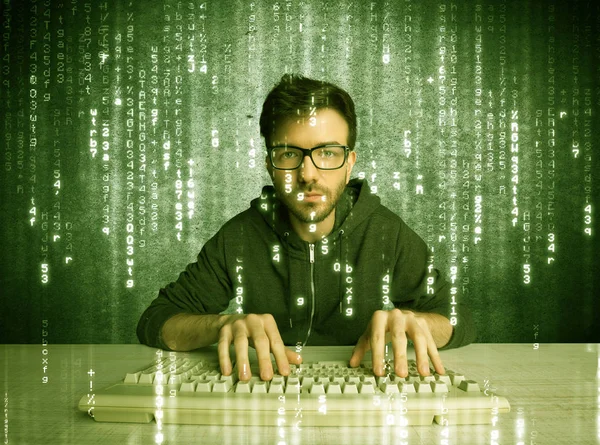 Hacking online no conceito de progresso — Fotografia de Stock