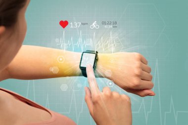 Döngüsü ve smartwatch kavramı.