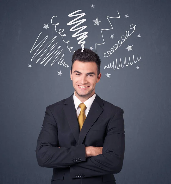 İşadamı karalamalar ile 