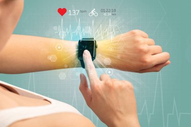 Döngüsü ve smartwatch kavramı.