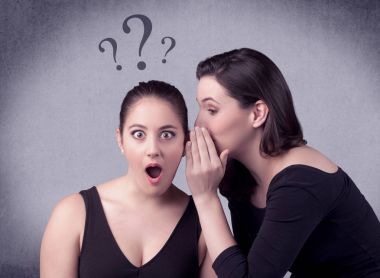 girl telling secret things to her girlfriend clipart