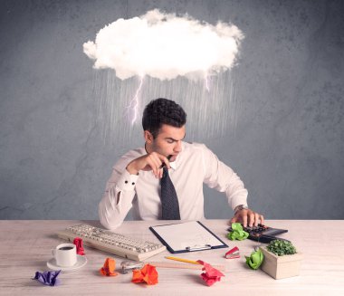 Ofisteki stresli iş adamı