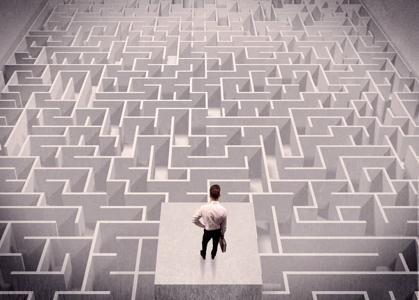 Labirynth yukarıdan bakarak işadamı