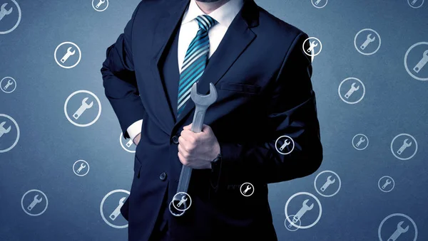 Businessman standing and thinking — Stock Photo, Image