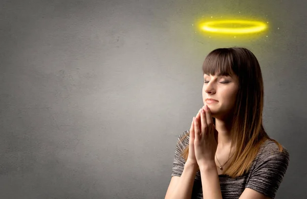 Praying girl concept — Stock Photo, Image
