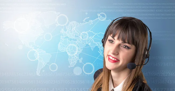 Young Female telemarketer — Stock Photo, Image