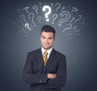 soru işareti olan işadamı