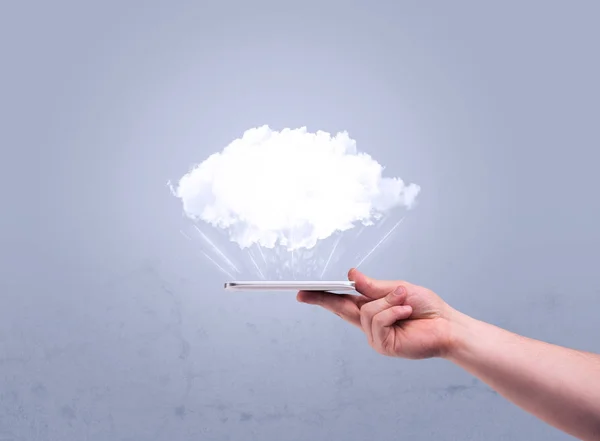 Teléfono de mano con nube vacía — Foto de Stock